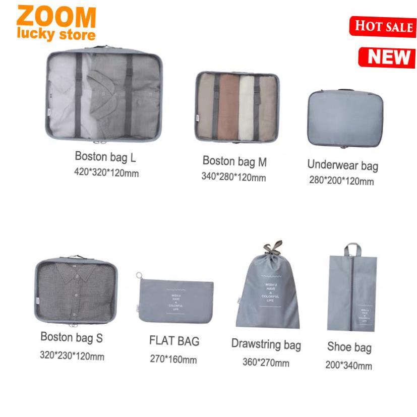 Compression Packing Cubes 7set Organizer Travel Bag Luggage