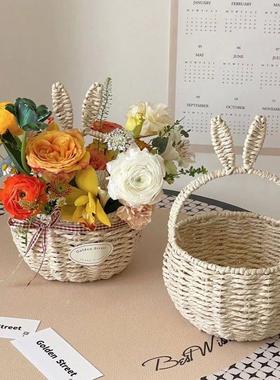 Easter Baskets Hanging Storage Wicker Basket Rattan Picnic