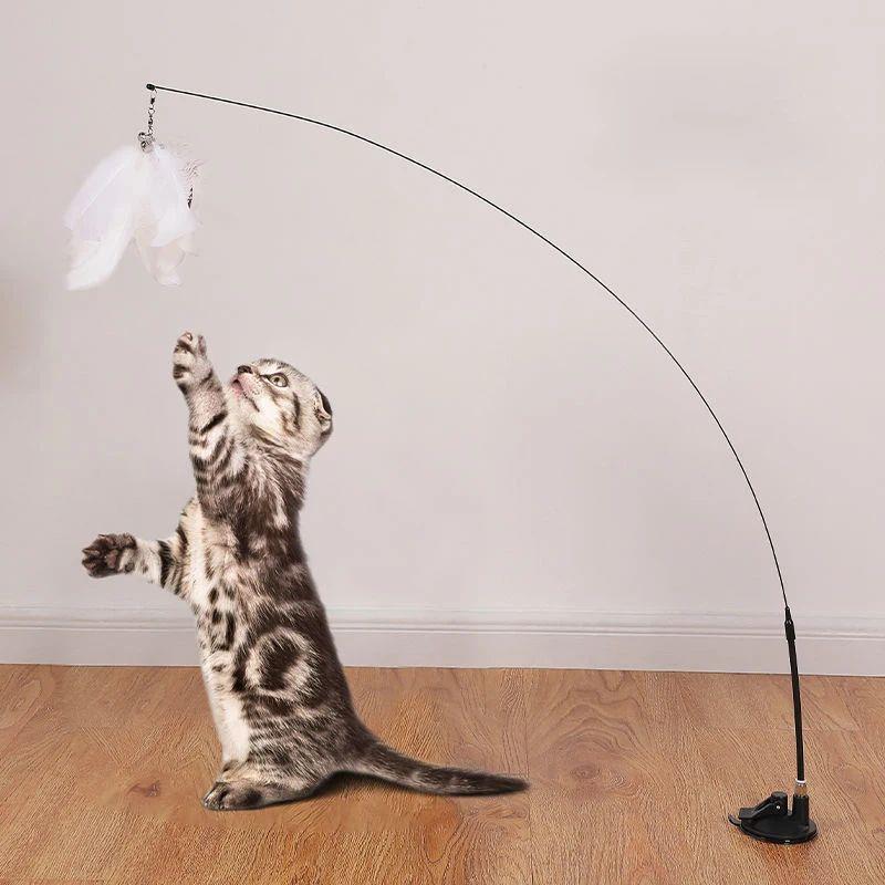 Interactive Cat Toy Handfree Cat Stick Playing Kitten Playin