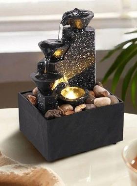 Tabletop Waterfall Decor Water Fountain Desktop Ornaments