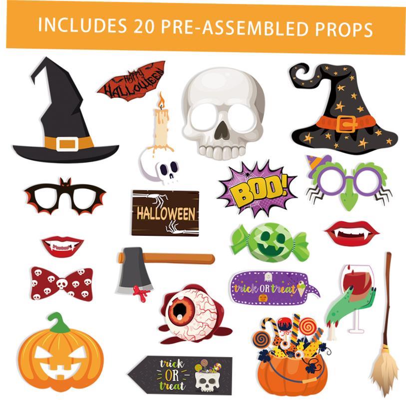 20pcs Halloween Photo Booth Props Funny Glasses Pumpkin