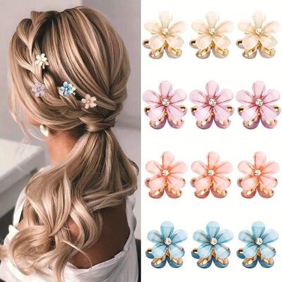 6pcs 3pcs 1pc Kids Women Girls Flower Shaped Hair Grab Clips