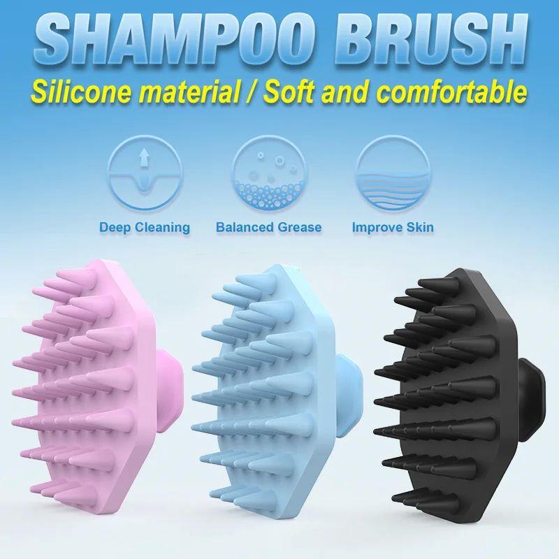 Silicone Shampoo Scalp Hair Massager Head Body Scalp Massage