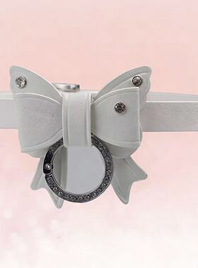 甜酷白色蝴蝶结水钻choker项圈