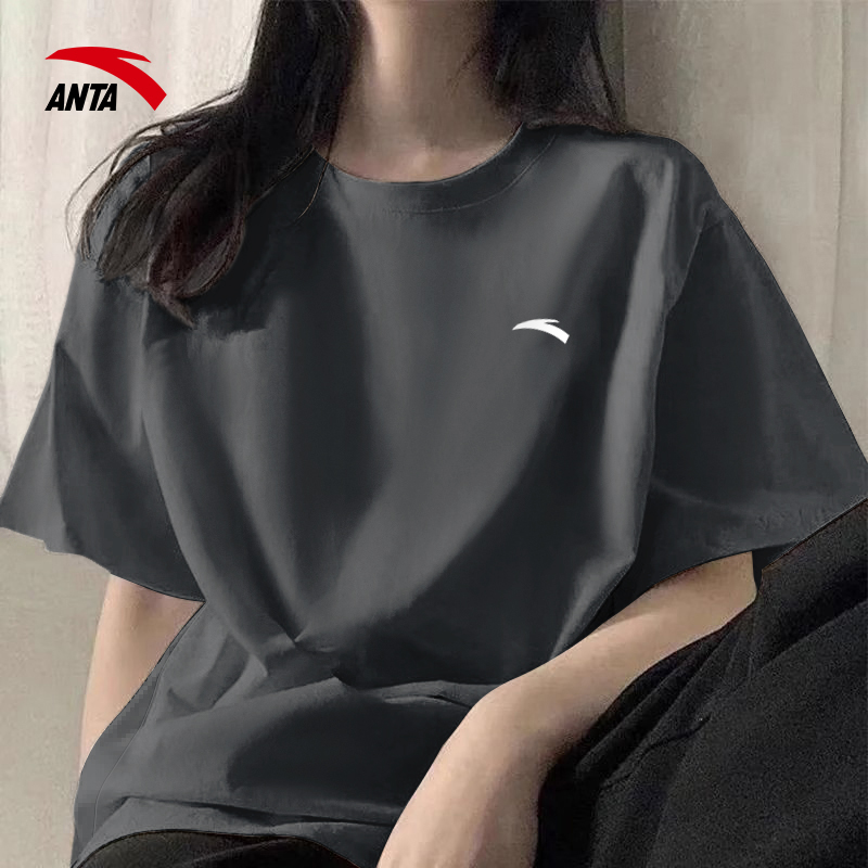 安踏速干短袖女宽松大码