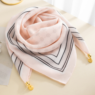 2025新款磁吸扣护颈小围巾女款丝巾三角方巾高级感护脖子秋冬围脖