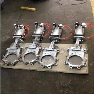 渣浆阀 气动对夹明杆刀闸阀 气动浆液阀 16P 单刀闸板阀 PZ673Y