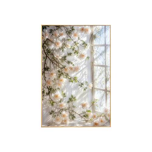 奶油风花卉客厅装饰画小清新沙发背景墙落地画北欧ins玄关挂画