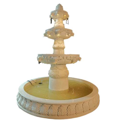厂家出口欧式喷水池雕塑户外广场流水钵人造砂岩欧式喷泉摆件