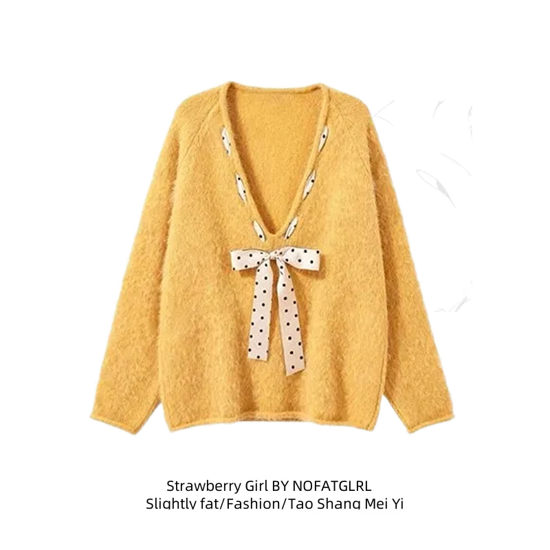 设计感宽松套头长袖针织衫上衣