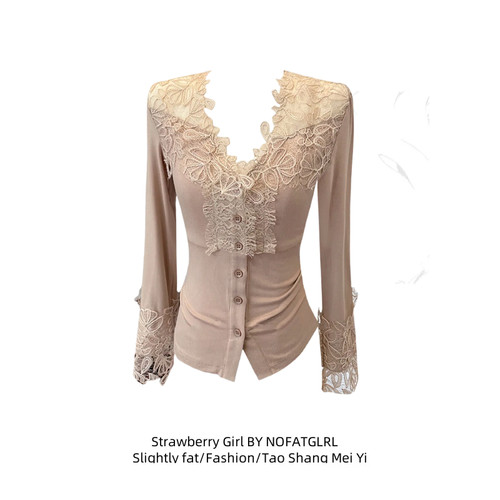 气质纯欲重工蕾丝刺绣针织开衫