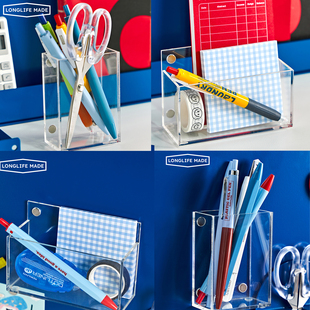 亚克力磁吸收纳盒可挂桌面收纳盒笔筒白板笔洞洞板挂件小盒子