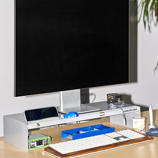 longlife显示器增高架桌面电脑台式工位显示屏屏幕金属底座支架