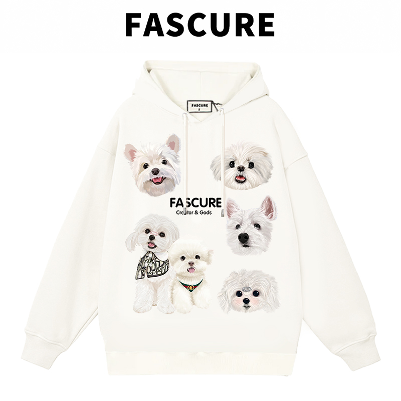 【Fascure】小狗世家秋冬新款连帽卫衣女宽松oversize卡通印花