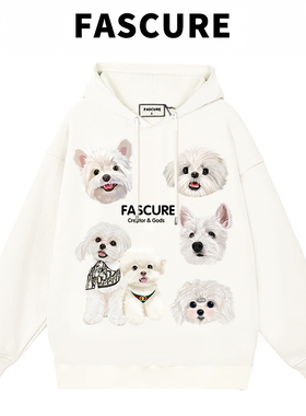 【Fascure】小狗世家秋冬新款连帽卫衣女宽松oversize卡通印花