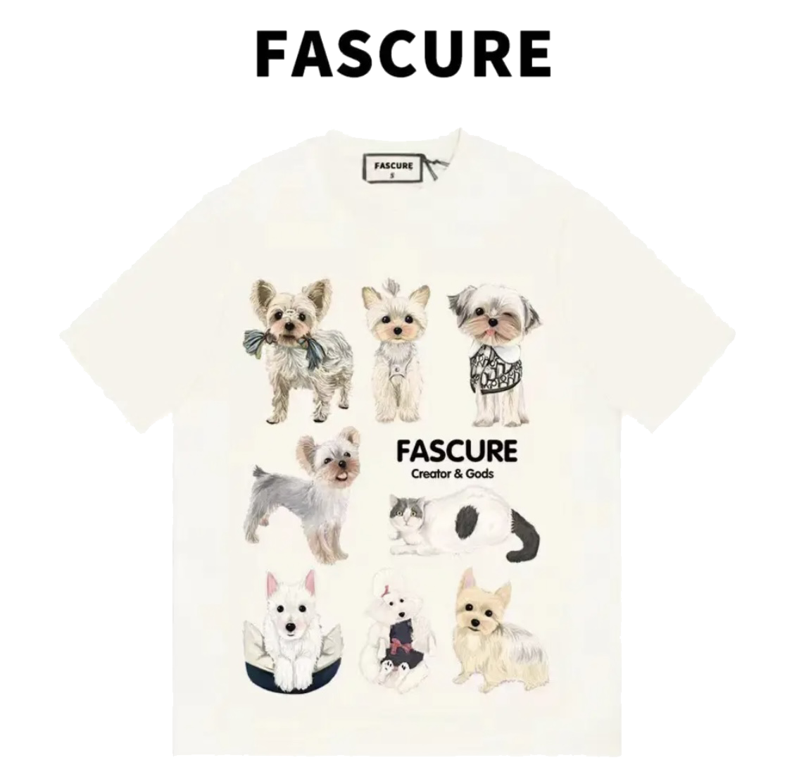 FASCURE西高地直喷工艺ovesizeT恤纯棉圆领短袖春季新款宽松百搭