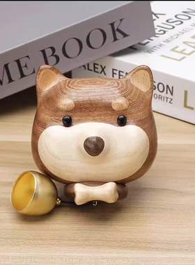 柴犬招财猫门铃铛乔迁礼品搬家暖房礼物吸门式入户门玄关装饰摆件
