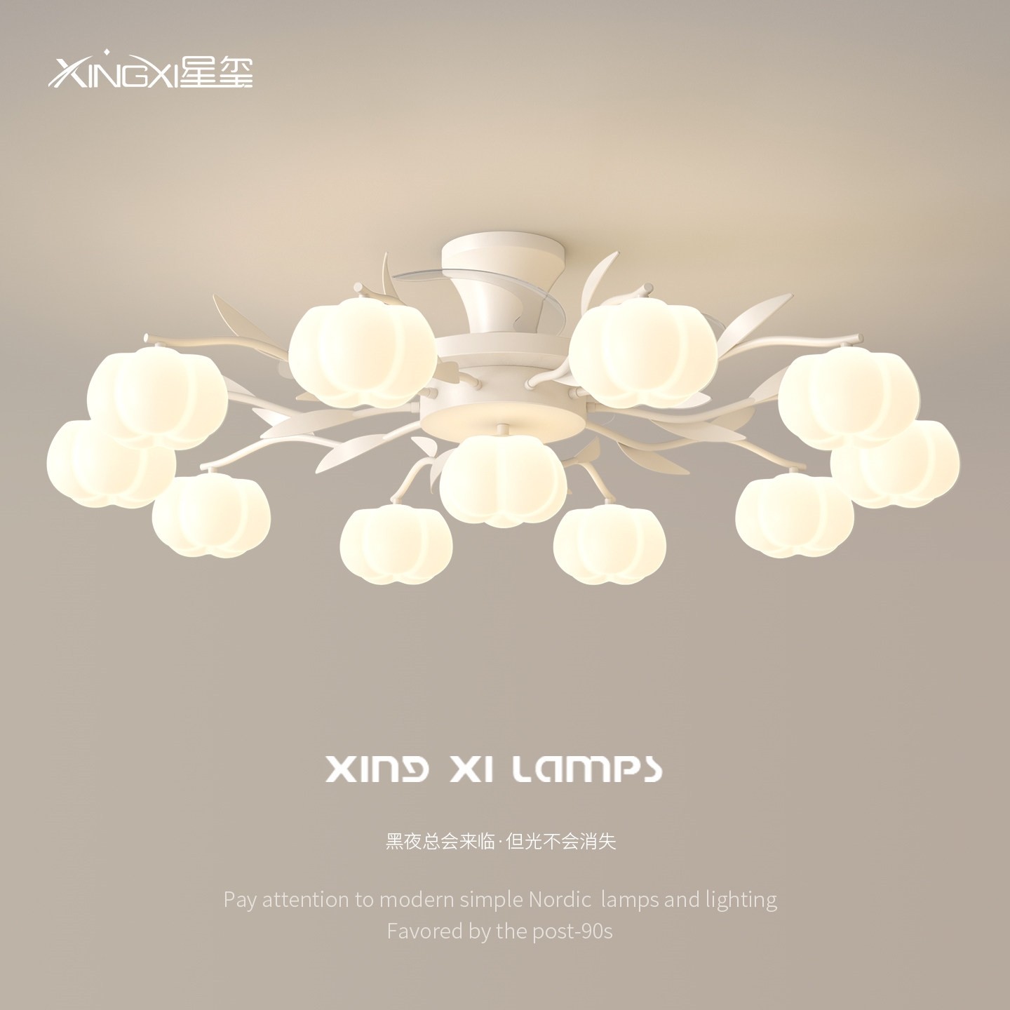 客厅隐形风扇灯2025新款餐厅吸顶力全屋套餐吊扇灯一体式静音大风