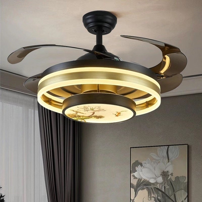 新中式隐形风扇灯客厅餐厅卧室吊