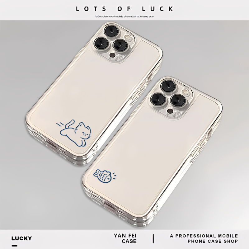 猫咪小鱼适用iqoo13手机壳12透明neo10pro一加ace5情侣3v简约11可爱2oppo新款vivo搞笑neo9小众oneplus极简15