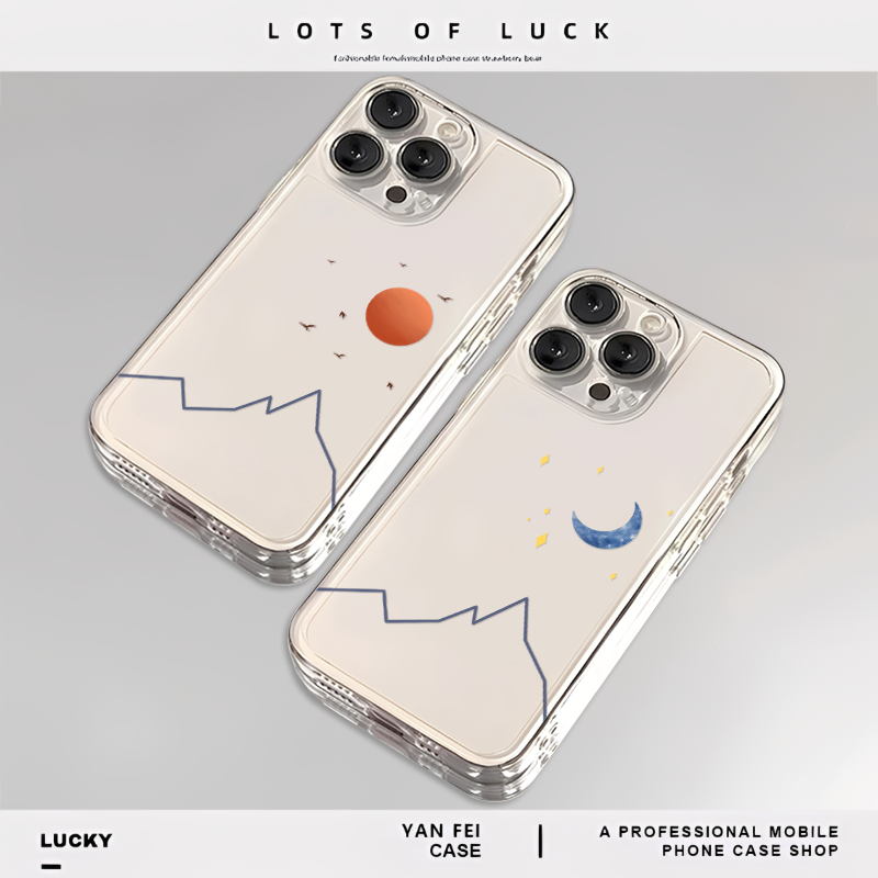 太阳月亮适用iqoo13手机壳12透明neo10pro一加13t/ace5小众3男生15女生oppo新款vivo情侣neo9二次元oneplus套