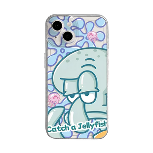 章鱼哥手机壳适用iPhone15苹果13promax红米k80版17pro蟹老板p70小米14男16卡通pura80华为mate60pro/k70