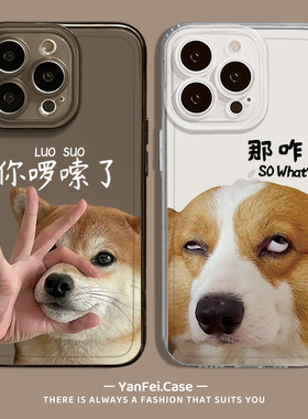 适用苹果15手机壳iphone14pro那咋了12小米14透明13promax柯基pura70情侣17搞怪k80/k90华为mate60你啰嗦了16