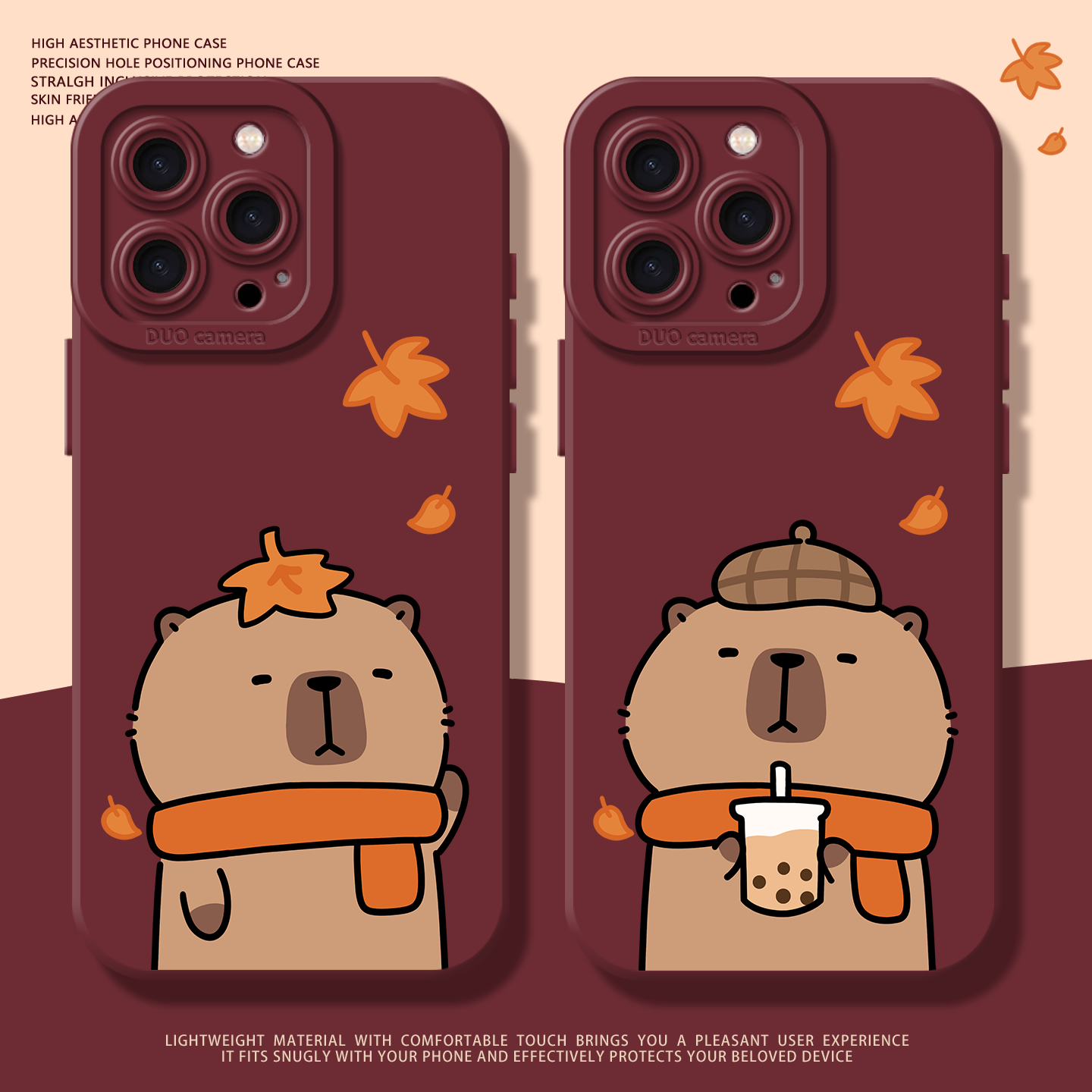 秋冬水豚适用苹果15手机壳iphone13小米14华为pura80情侣mate70pro硅胶17pro红米k80至尊版k90卡皮巴拉16新款,3C数码配件,手机保护套/壳,淘宝优惠券,粉丝福利购,淘宝优惠卷