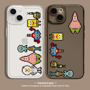 适用苹果15手机壳iphone13小米14华为pura70透明mate60pro海绵宝宝16红米k70至尊版 k80派大星12派大星17pro套