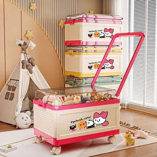 带滑轮子装书籍神器书箱玩具整理盒大容量超大折叠拉杆书本收纳箱