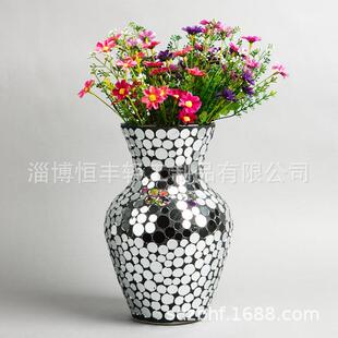 太阳能灯罩马赛克玻璃花瓶直筒美式烛台风灯手工贴片led配件