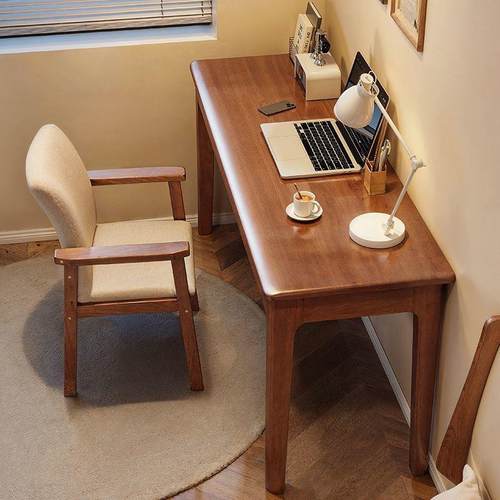 全实木书桌小户型家用成人长条桌现代简约学生学习写字桌电脑桌子