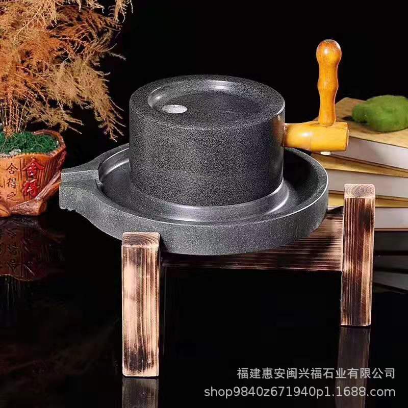家用小型青石手推磨盘套装