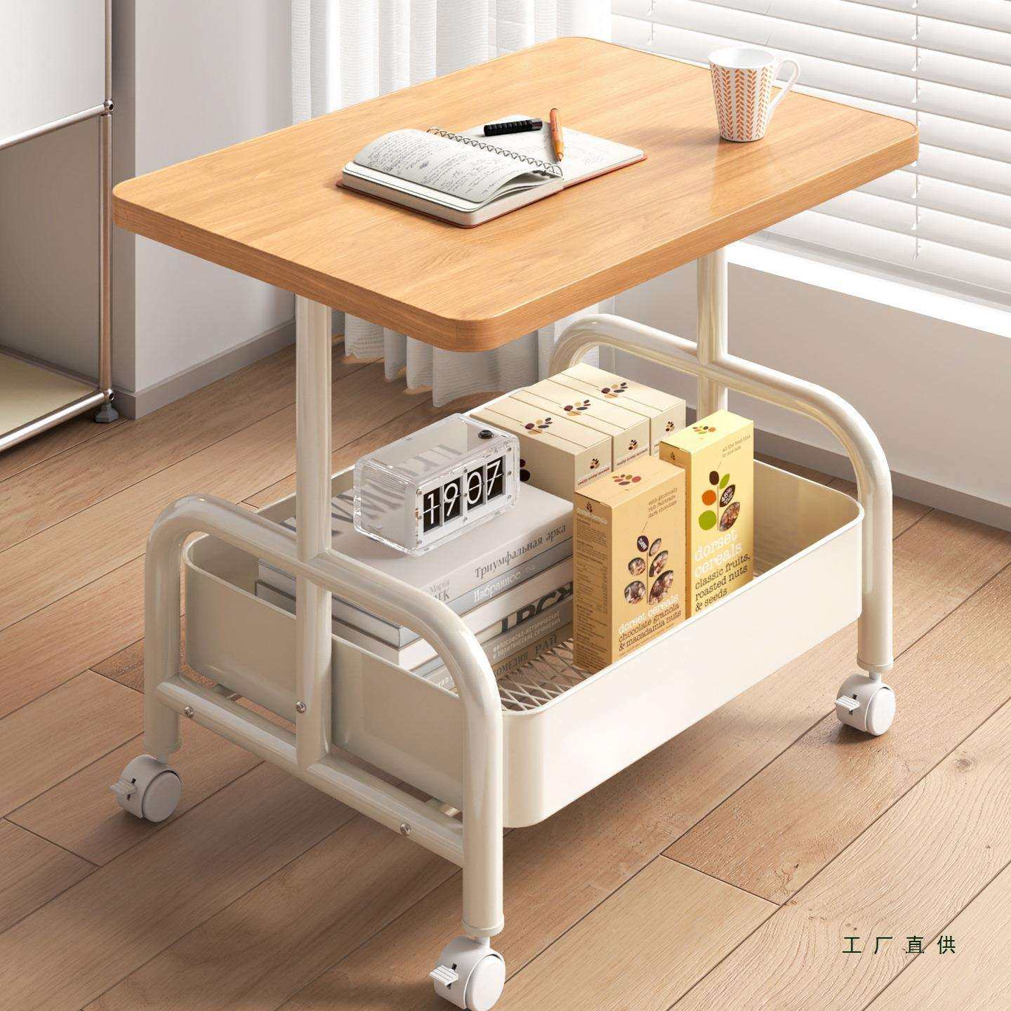 可移动茶几小推车双层边几客厅沙发收纳小桌子带轮茶桌卧室置物架