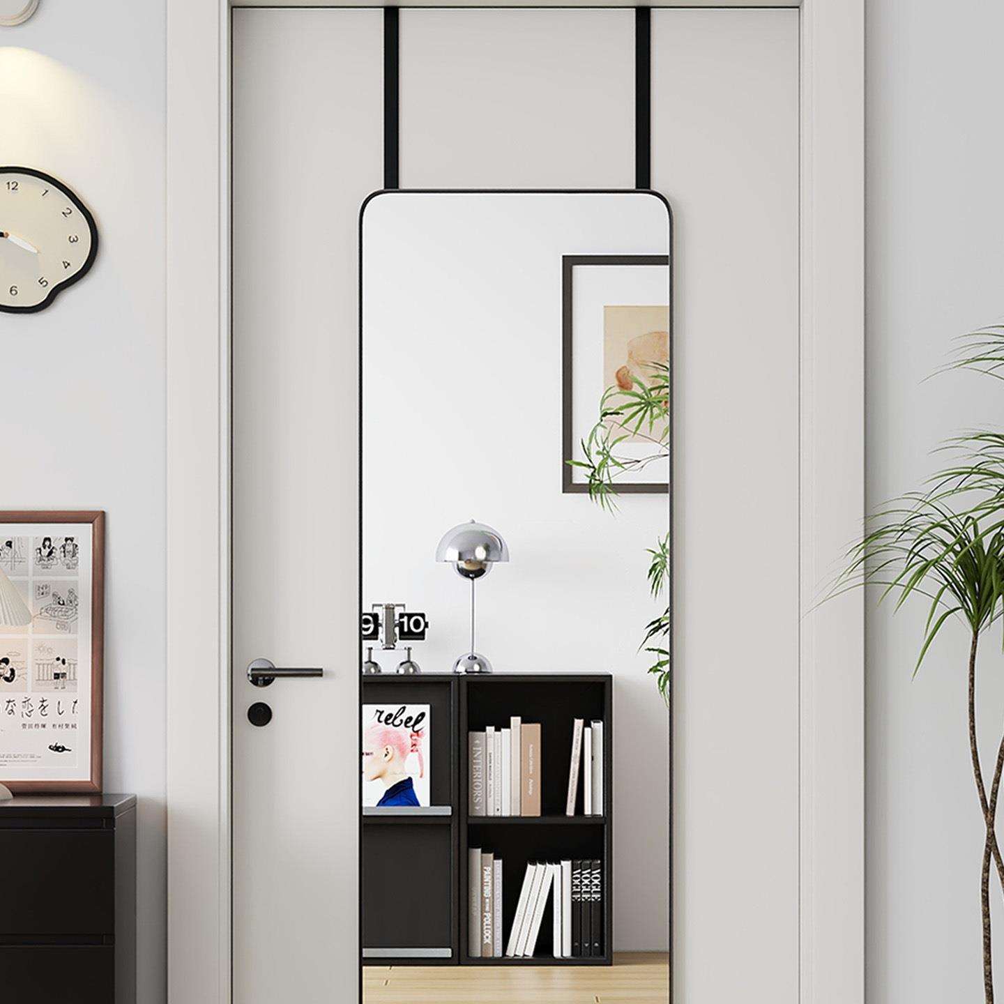 门后全身镜壁挂穿衣镜子贴墙自粘家用挂墙宿舍女生卧室挂门试衣r*