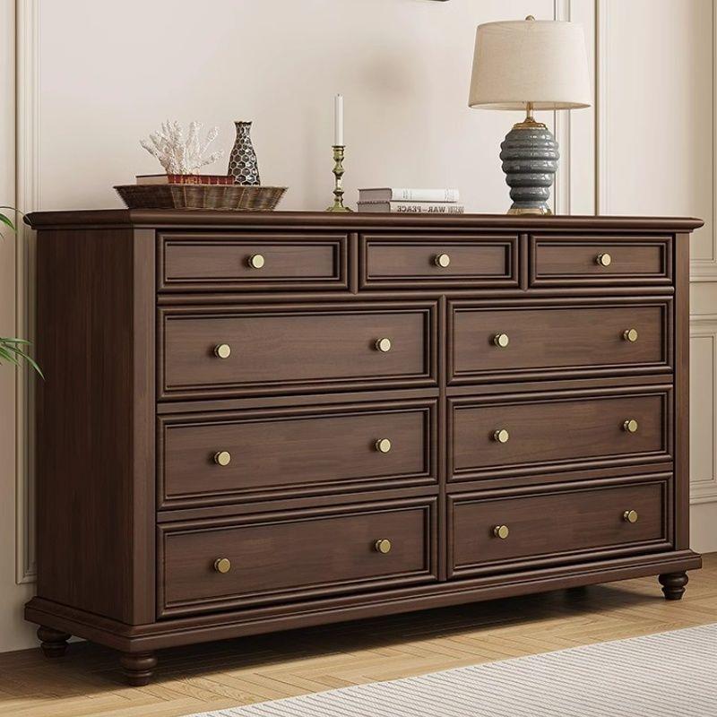 实木斗柜美式床尾抽屉柜卧室收纳柜现代客厅置物柜储物柜斗橱靠墙