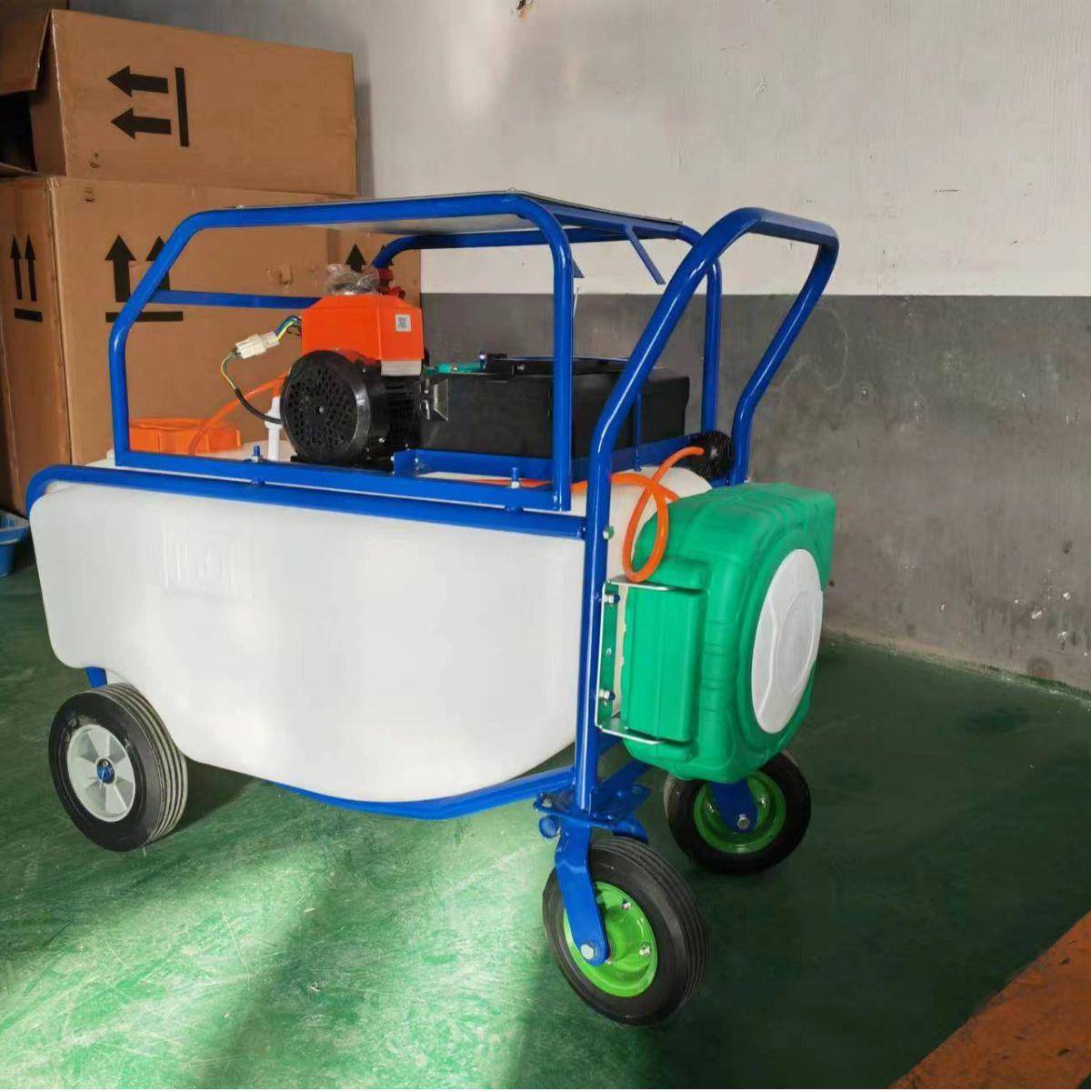 山西小型农田拉管式喷雾器12V电动高压打药机150升自动卷管大棚喷