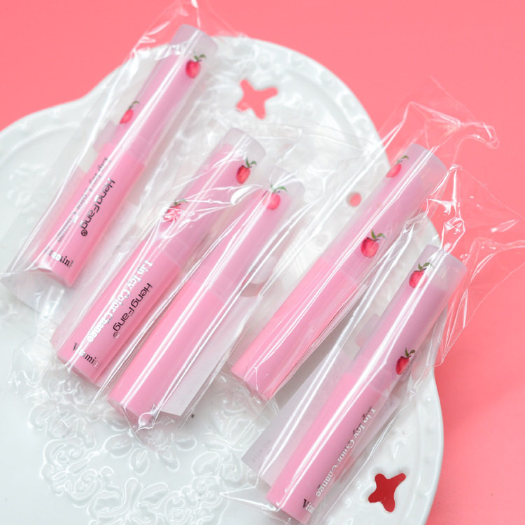 恒芳水蜜桃变色润唇膏防水不沾杯不脱色淡化唇纹保湿滋润口红9076