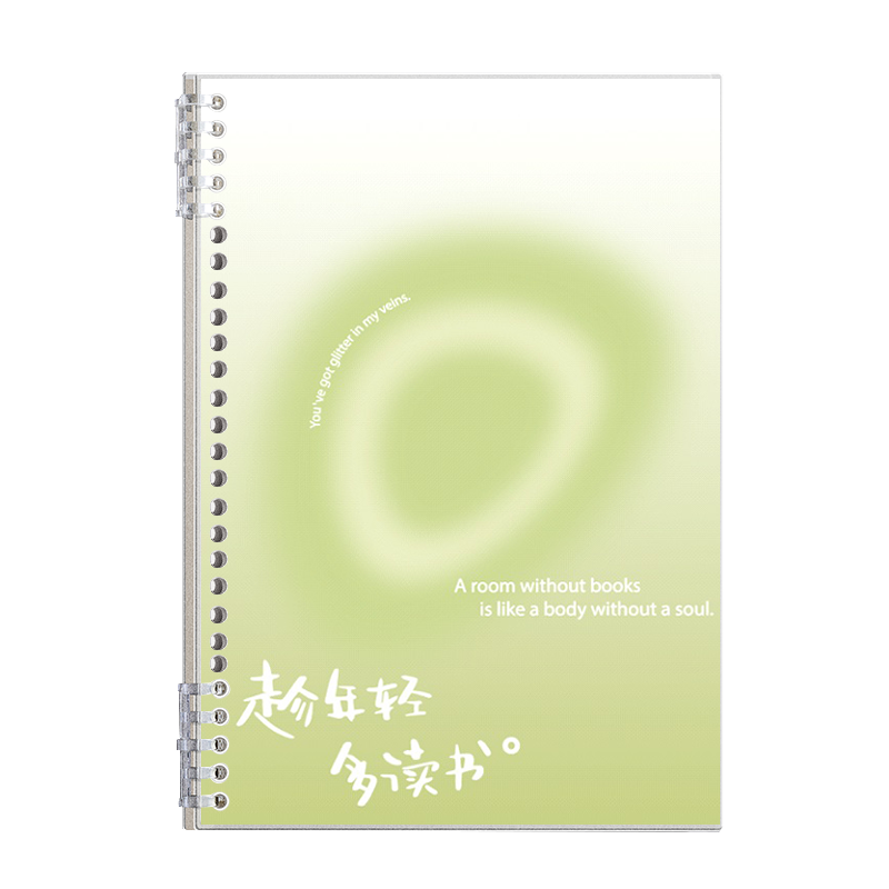 ins高颜值不硌手活页本学生简约笔记本温柔宇宙文艺风记事本可拆卸替换芯A5横线网格空白手账本初中生日记本