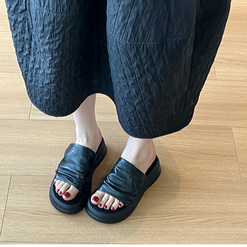 小红书爆款成都风厚底拖鞋女夏季