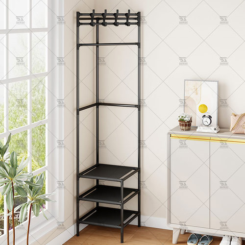 转角衣帽架落地挂衣晾衣一体