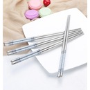 青花瓷筷子家用高档筷子不锈钢筷子防滑防烫消毒餐厅筷子耐高温