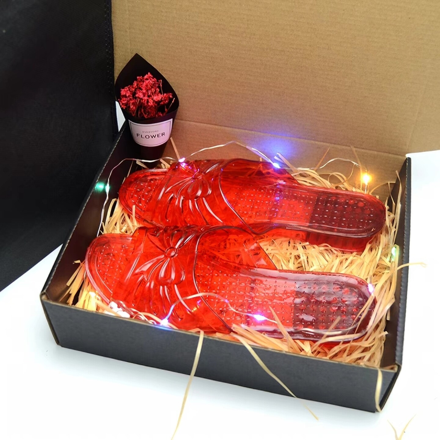 蝴蝶结透明水晶拖鞋妈妈凉拖女塑料平跟家居软底防滑夏浴室洗澡鞋