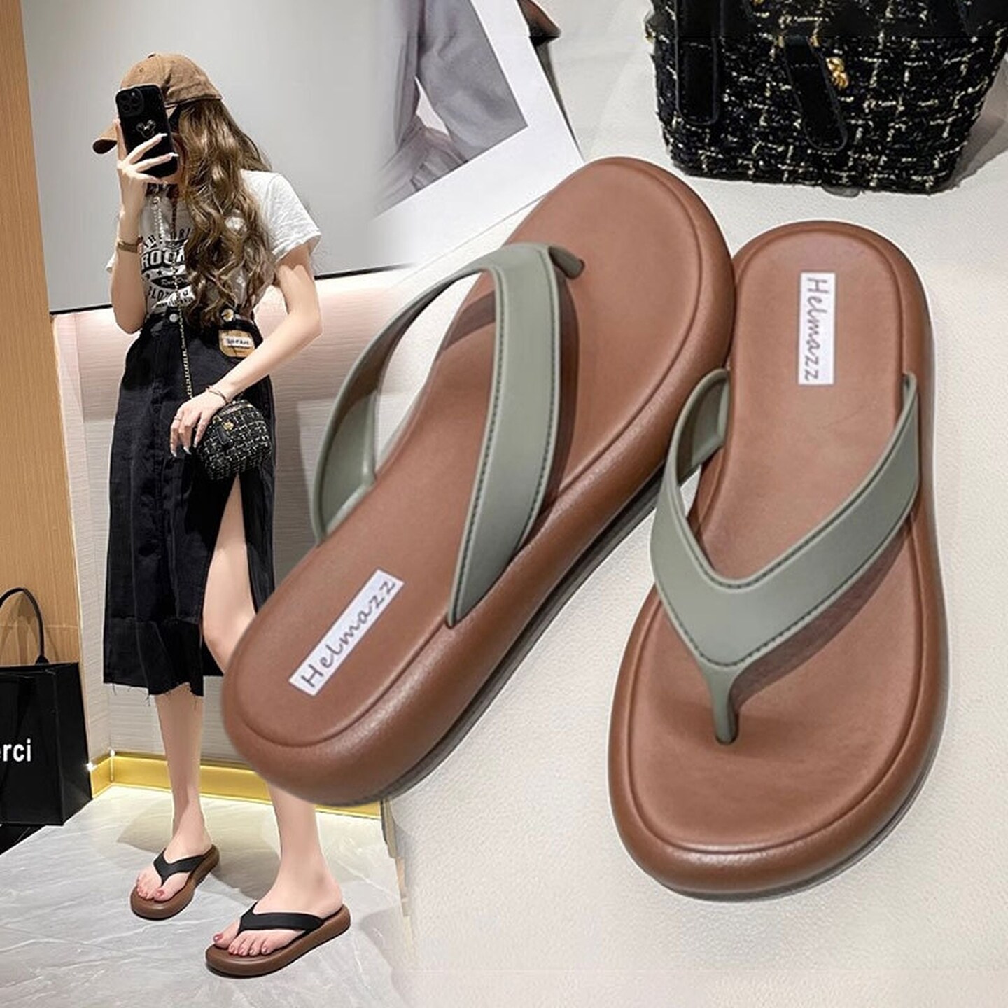 厚底人字拖鞋女2026夏新款外穿舒适软底夹脚趾网红休闲沙滩凉拖鞋