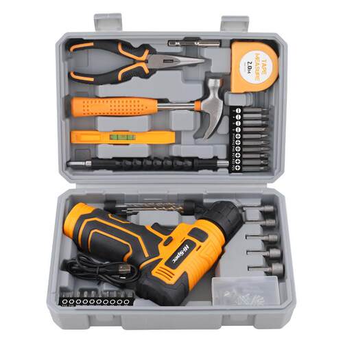 热销95件套8V电动工具套装锂电手枪钻无线充电电钻家用工具套装