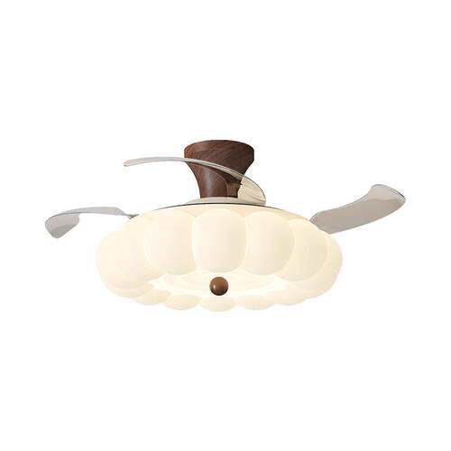 新款南瓜护眼卧室吊扇灯奶油风客厅书房静音风扇灯变频隐形风扇灯