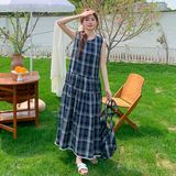 209-3260-P135-k198复古欧版宽松黑白格配包包连衣裙，女装连衣裙，浙宝210（原浙宝191）