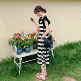 209-797-P95-K138无袖黑白条纹连衣裙夏装新款气质女，女装连衣裙，浙宝210（原浙宝191）