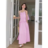 法式甜美减龄吊带上衣套装女2025夏季新款显瘦a字半身长裙两件套，女装连衣裙，浙宝210（原浙宝191）