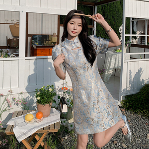 ZB191.2828KP140K208新中式改良旗袍连衣裙时尚显瘦风盘扣.图片